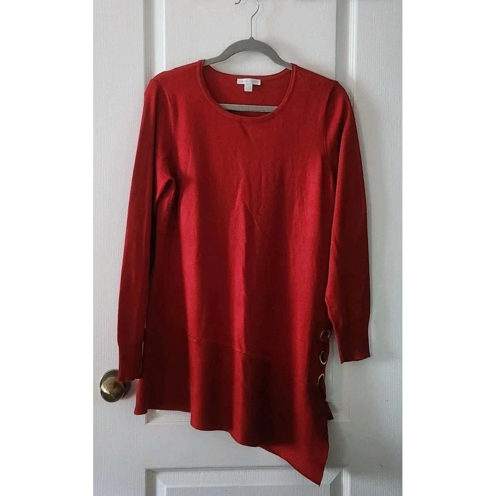 NEW YORK & COMPANY‎ Women's Asymmetric Sweater Long Sleeve Round Neck Size M